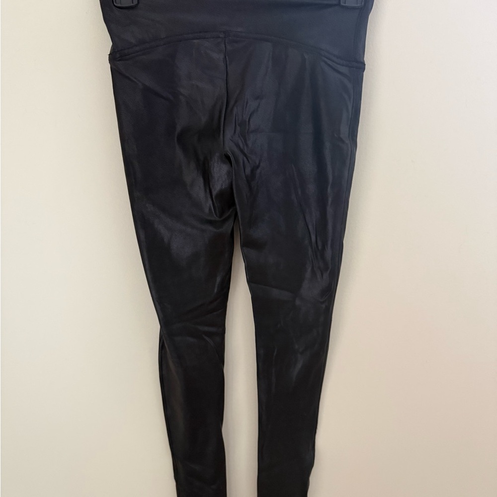 SPANX Black High-Rise Faux Leather Leggings